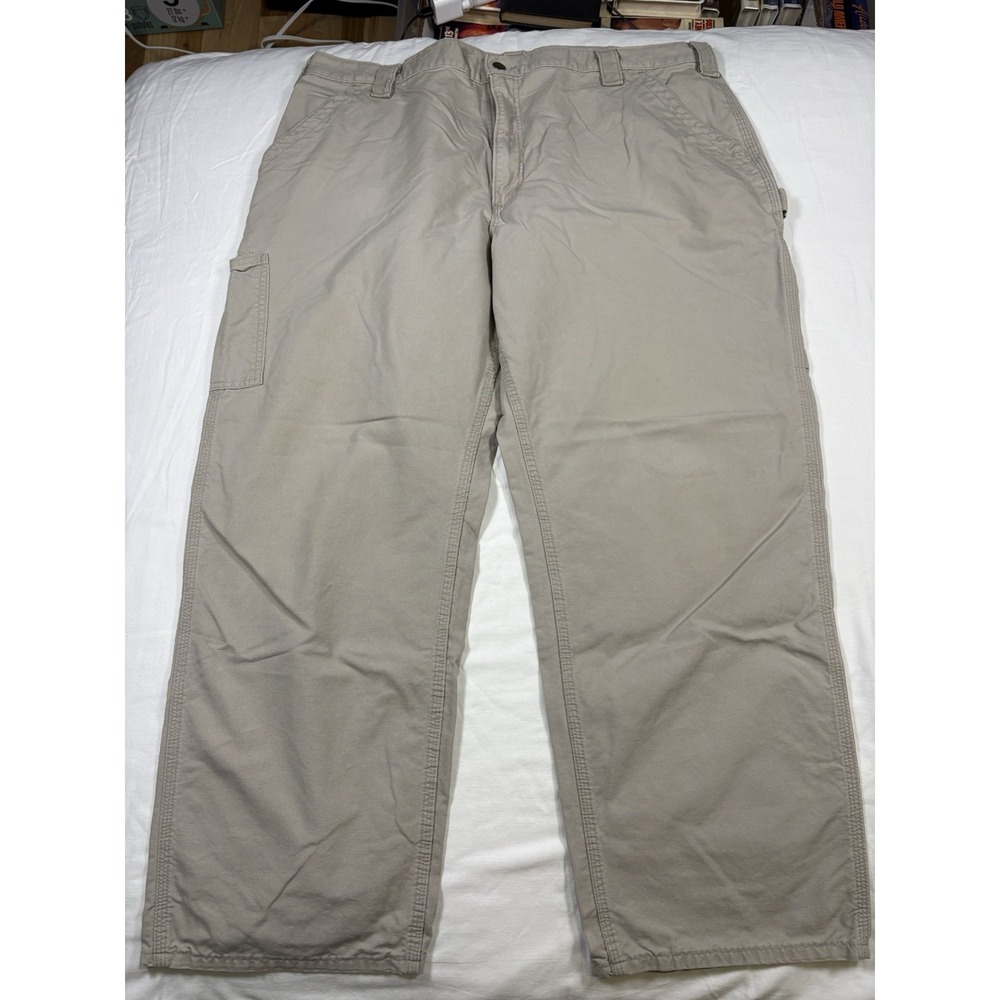 Carhartt B151 Tan Canvas Dungaree Fit Carpenter Work Pants Men's Size 42x30